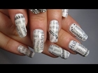 Re-edited Rihanna S&M Musicvideo Inspired Design Black and White Newspaper Nail Art Tutorial