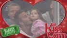 Cute: David Beckham kisses daughter Harper on KissCam